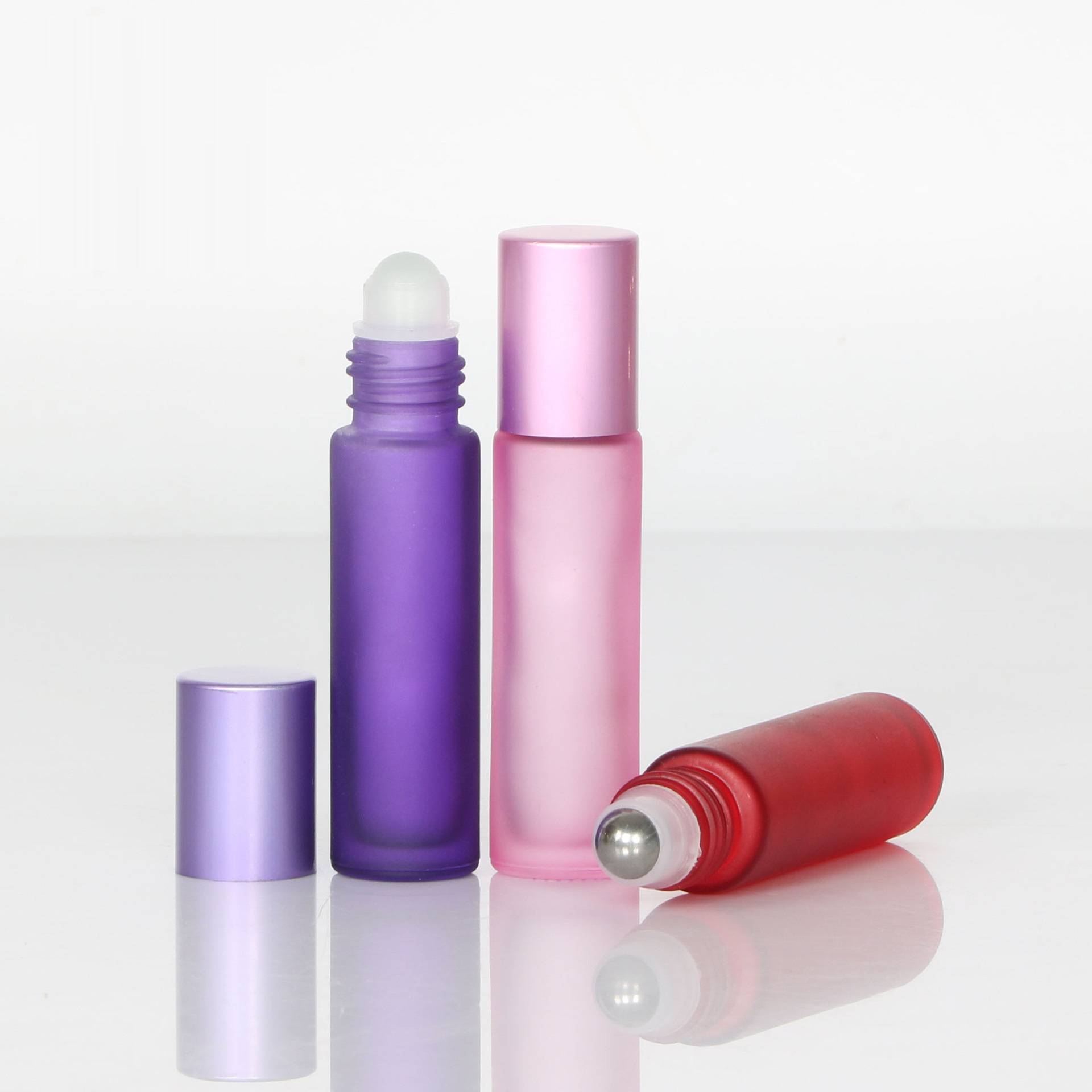 10ml botella de vidrio bola de color botella de cuentas de masaje de ojos perfume portátil aceite esencial cosmético sub-botella vacía