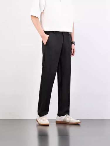 Spring and Summer New High-Quality Lightweight Business Casual Trousers with Elastic Design Sense, Niche Oversize Style