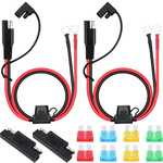 SAE转O型端子线 SAE太阳能连接线保险丝盒电源线 SAE电池充电线