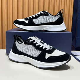 批发站春秋潮流款字母家低帮休闲男鞋老花刺绣厚底系带时尚运包邮