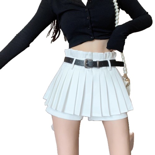 Floral skirt + belt pleated skirt JK uniform skirt half skirt spring summer autumn winter belt short skirt for women trendy