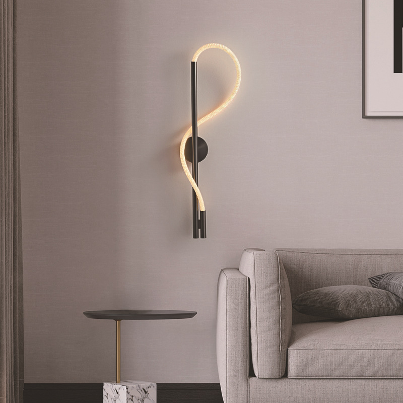 Wall LED modern creative sconce for living room stainless steel