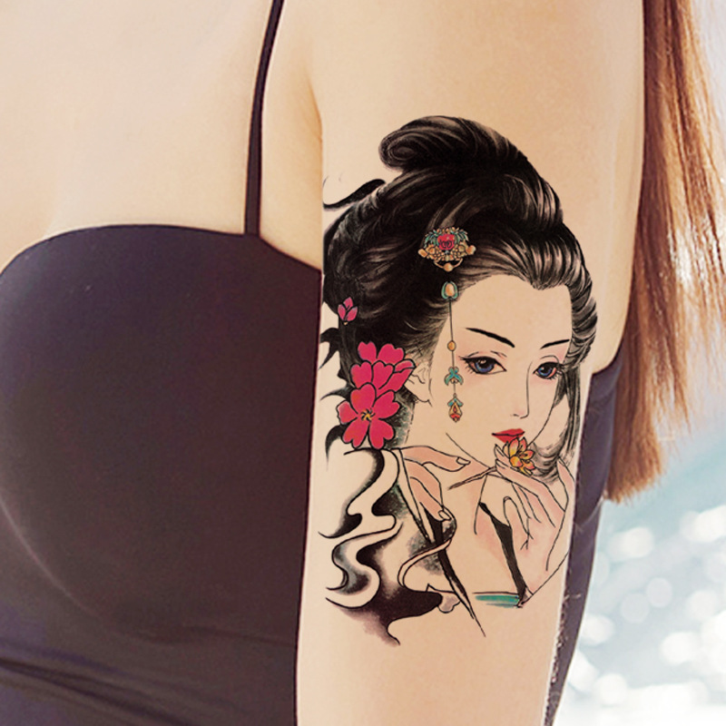 Flower Arm Half Arm Tattoo Sticker Death Black Carp Personalized Tattoo European and American Tattoo Covers Scars Cross-Border Exclusive Flower Arm Half Arm Tattoo Sticker Death Black Carp Personalized Tattoo European and American Tattoo Covers Scars Cross-Border Exclusive
