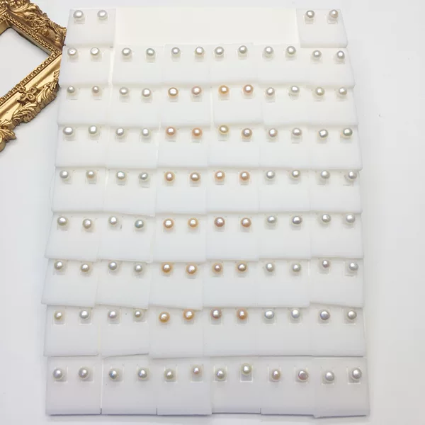 Freshwater Pearl Ear Stud Earrings Korean Style Simple Round Freshwater Pearl Jewelry Pearl Decoration Wholesale
