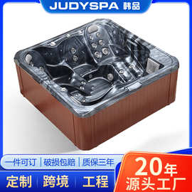 亚克力智能恒温按摩浴缸工程酒店SPA独立冲浪浴缸户外5人按摩大池