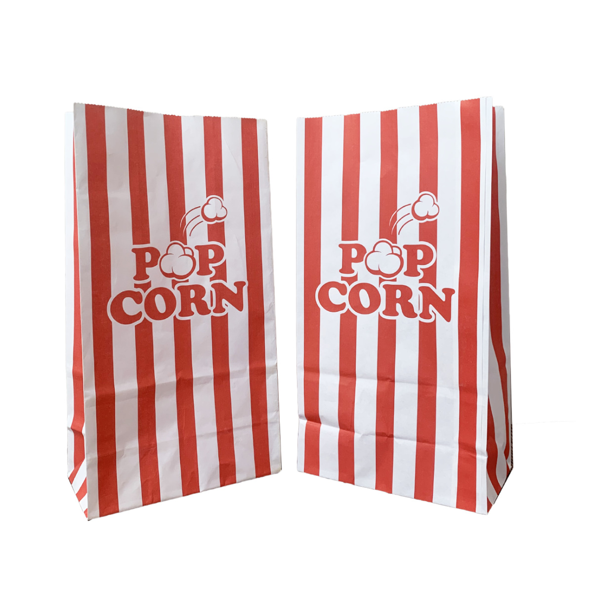 Bolsa de papel kraft desechable a prueba de aceite con fondo cuadrado para palomitas de maíz, bolsa de papel para refrigerios de Amazon, bolsa personalizada.