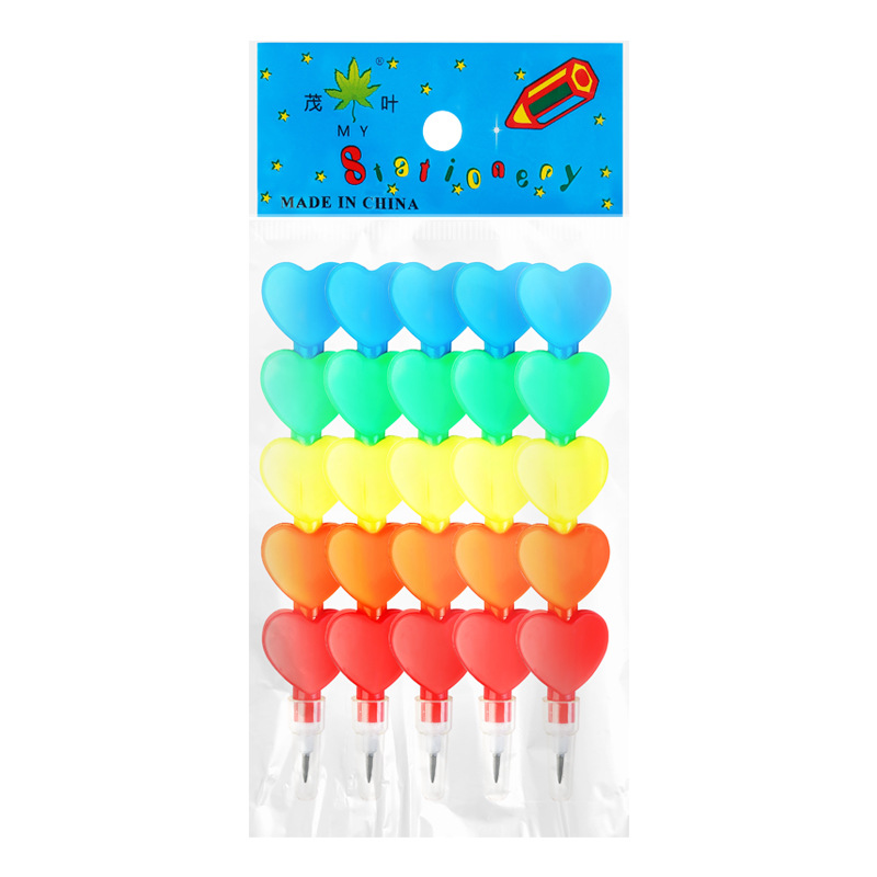 DIY Pencil Constructor for Students, removable universal lead, multi-color heart blocks