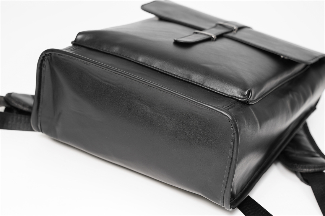 Black Oil Wax Leather Backpack 10