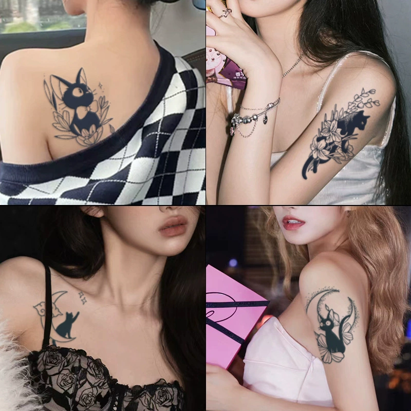 Травянистые водонепроницаемые милые трафареты с ретроотражающими Tattoo-наклейками, долгосрочный эффект, стиль высокого качества