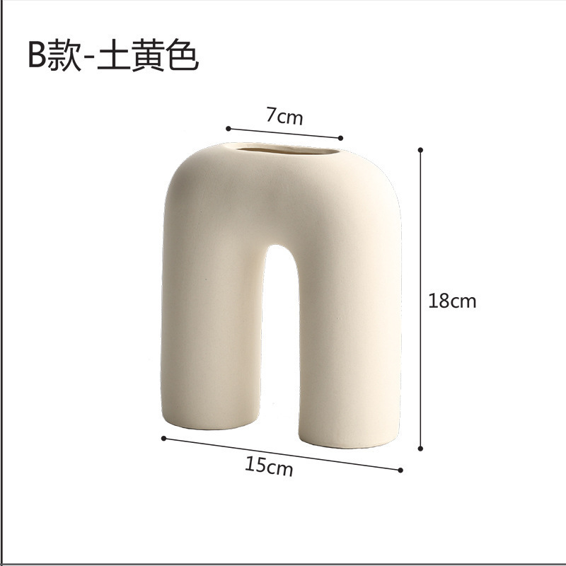 北欧素胚陶磁器花瓶置物現代シンプルなドライフラワー生け花器家庭客間民宿芸術装飾品|undefined