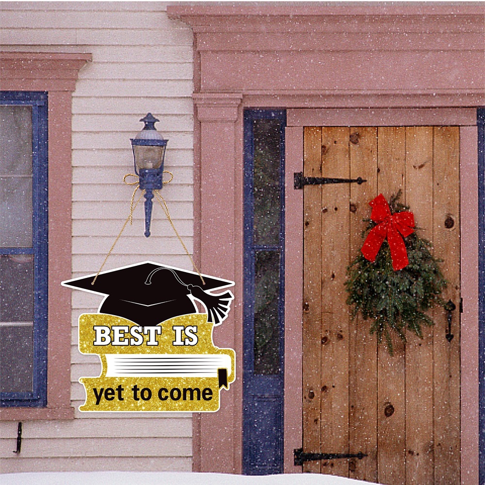 Temporada de graduación puerta delantera decoración soltero sombrero graduado colgando ornamento