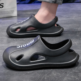 Croc Shoes Men's Summer Outer Wear Eva Toe-Toe Slippers Outdoor Couple Casual Sports Beach Sandals Men's Shoes