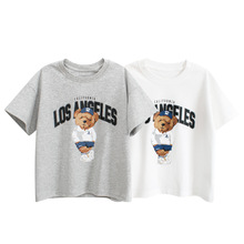 GRrr夏季儿童短袖t恤 2025韩版童装中大男女孩衣服小熊亲子款批发