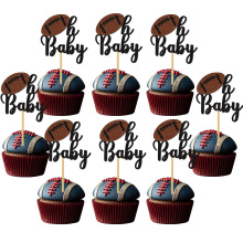 跨境亚马逊新款各种球类运动金葱纸蛋糕小插旗运动主题派对装饰