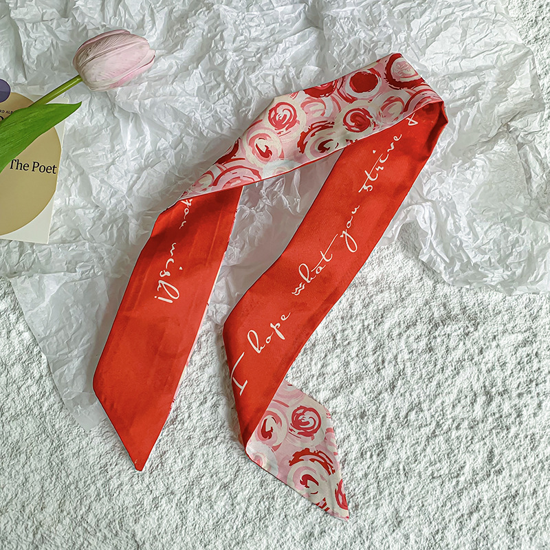 Bufanda de seda, banda larga, sensación de alta calidad, nuevo estilo, cuello, bufanda pequeña, serie de frutas, pañuelo para el cabello, cinta para el cabello