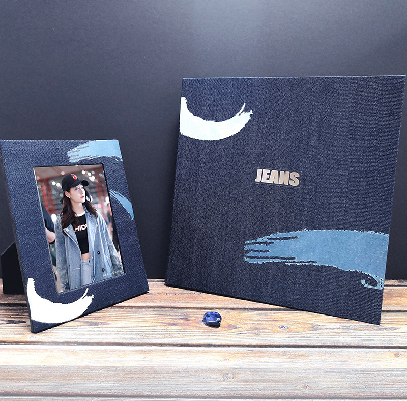 데님 커버 사진 앨범 사진 프레임 세트 크리 에이 티브 선물 사진 앨범 커플 선물 기념 앨범 도매