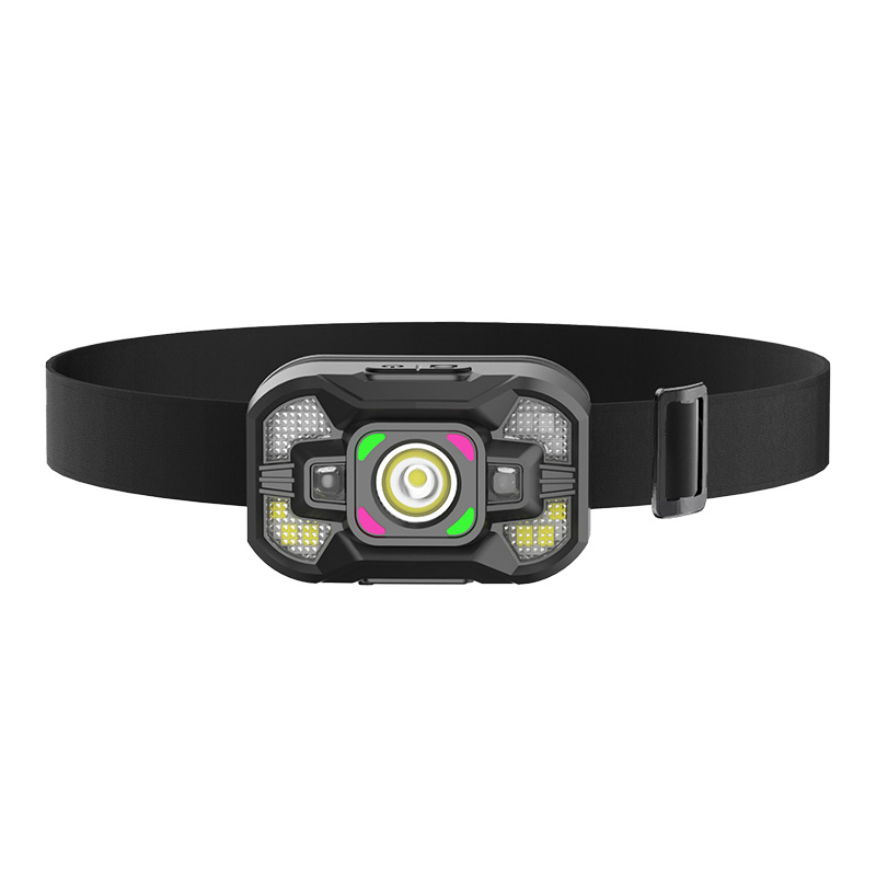 Faros de inducción transfronterizos al aire libre de larga duración luz brillante recargable resistente al agua portátil montado en la cabeza batería interna