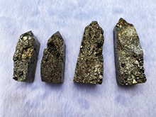 天然礦石原石三面單間柱愚人黃金礦黃銅礦花擺件五行擺件 能量石