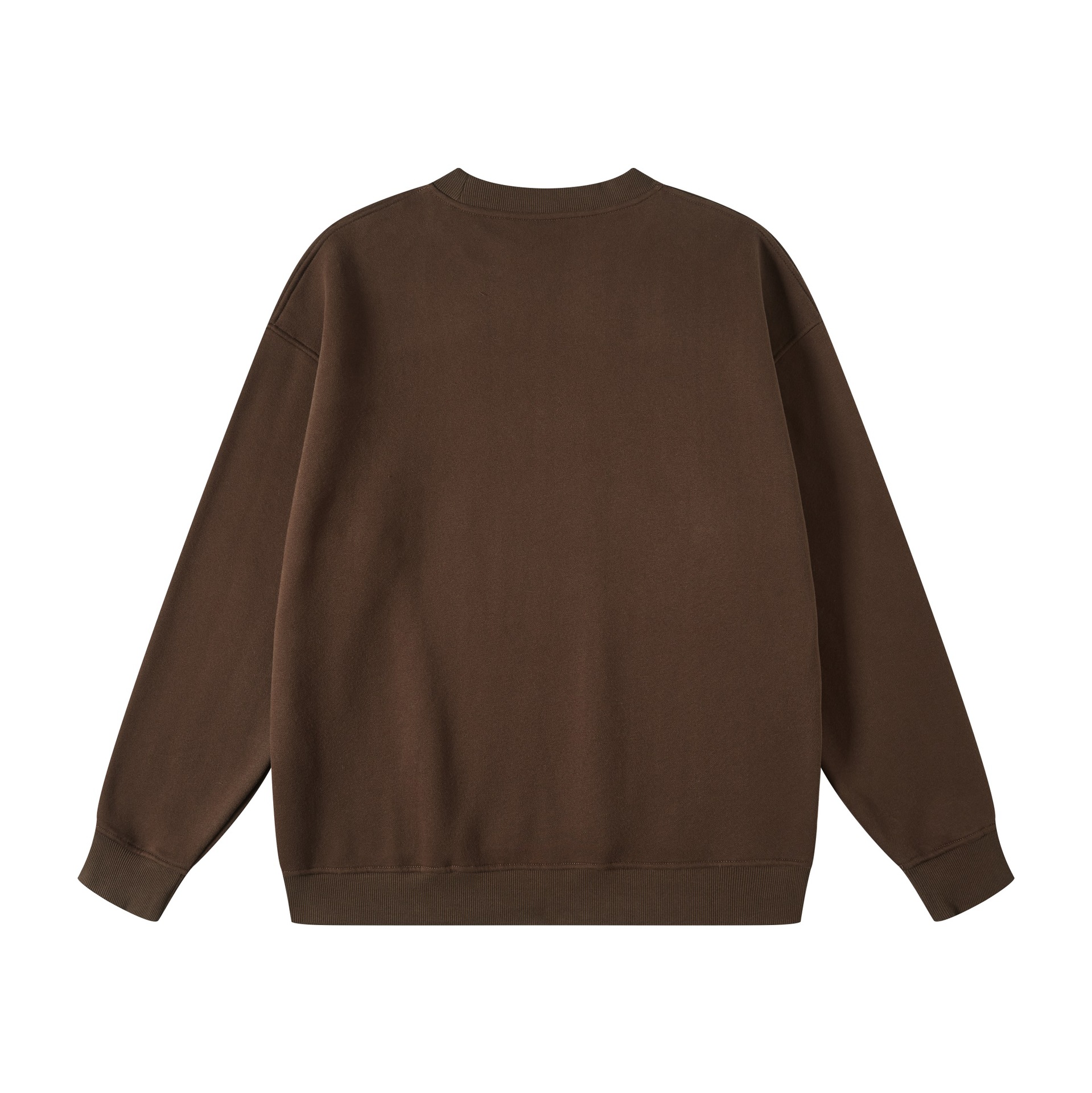 Sweat-shirt à col rond pour homme de marque décontractée et ample en velours 345 g plus couleur unie_voghion.com