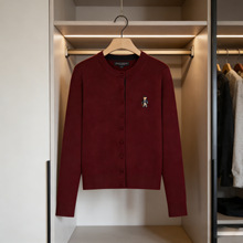 冬季新款韩版圆领单排扣重工刺绣卡通显瘦针织小开衫减龄洋气毛衣