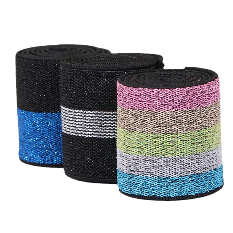 现货4.0cm裙子裤腰彩色条纹橡筋 间色彩葱松紧带弹力织带服装辅料