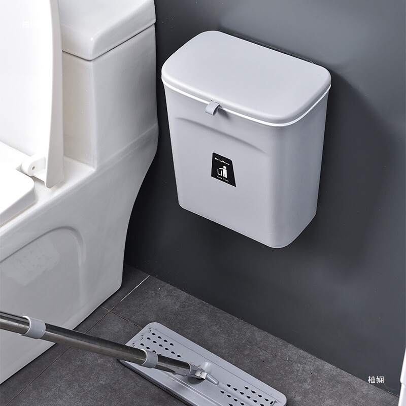 Toilet Trash Bin Household Toilet Gap Wall-mounted Bathroom with Lid Wall-mounted Toilet Paper Toilet Bucket Waste Bin Hanging