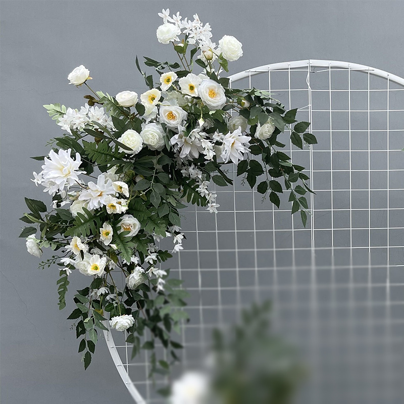 El comercio exterior de la boda flor artificial piso de la boda flor de seda apoyos de la flor de eucalipto flor artificial fila accesorios de la boda floral