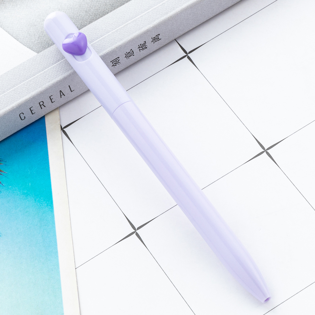 Bolígrafo de plástico Love, logotipo imprimible, regalo promocional, bolígrafo publicitario, color macarons, bolígrafo giratorio Love