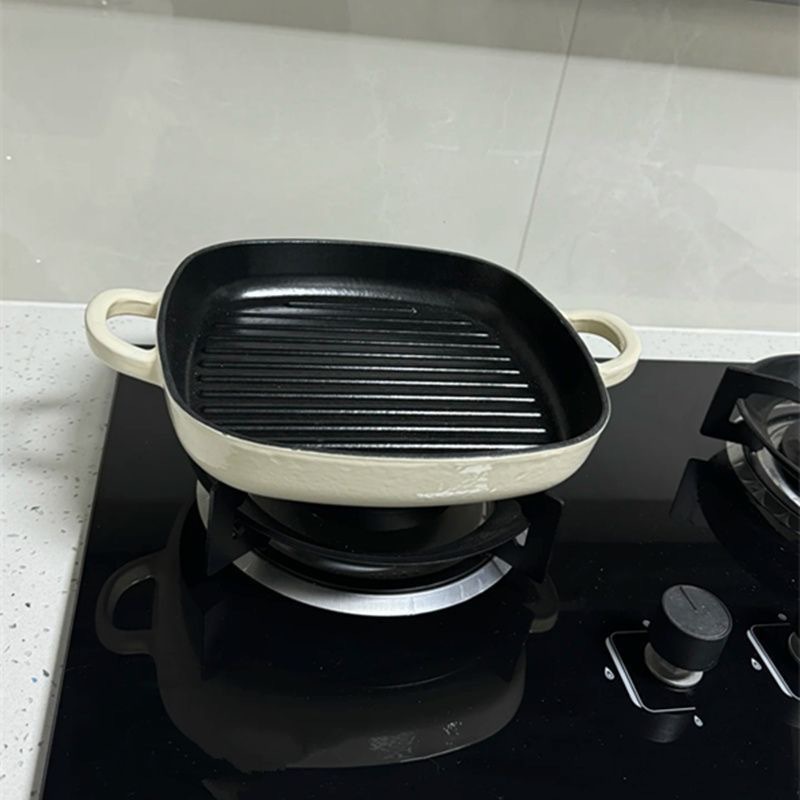 厂家直销外贸SMEG斯麦格家用厨房双耳煎锅铸铁不粘锅牛排烧烤锅批|undefined