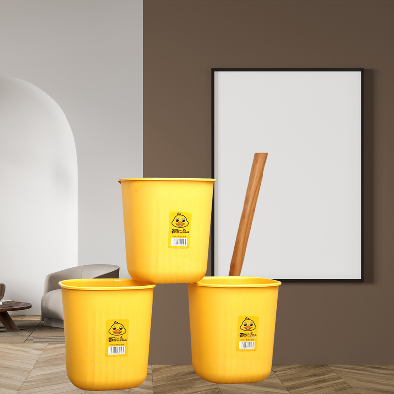 Spot Household Plastic Yellow Duck Trash Bin Square Student Dormitory Paper Basket Kitchen Bathroom Living Room Trash Basket