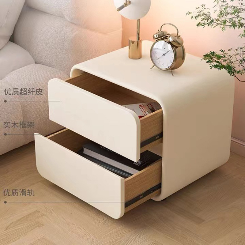 Direct selling Italian style extreme cream style simple bedside table light luxury simple modern bedroom bedside storage cabinet new ins edge