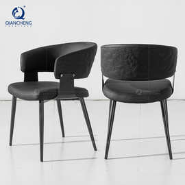 批发意式餐椅轻奢高级感餐厅扶手椅铁艺restaurant dining chair