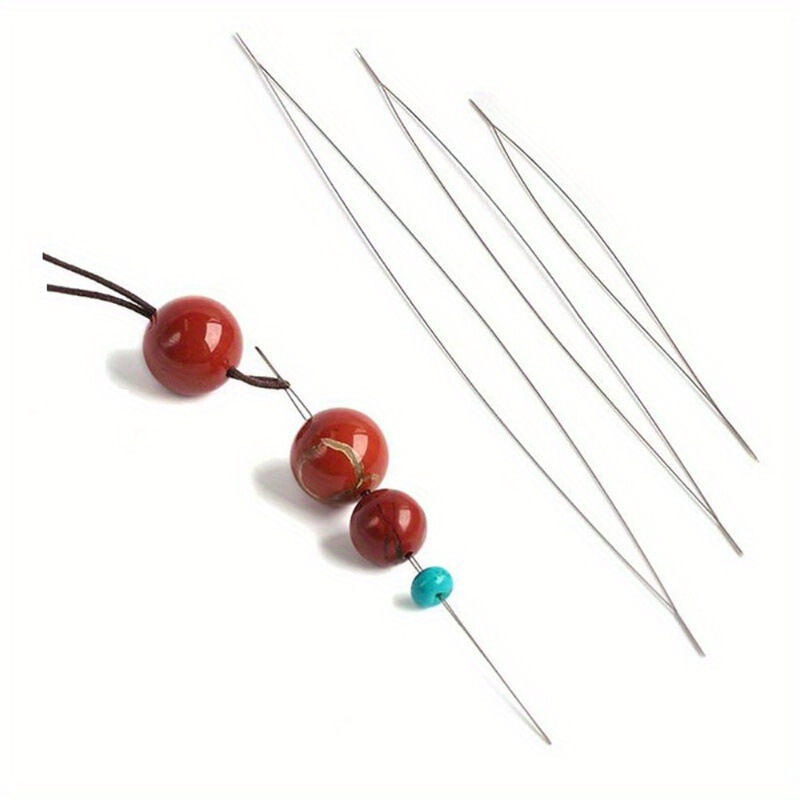 Open-Ended Needle, Large-Eye Needle, Beading Needle, Needle with a Hole in the Middle, Bracelet Jewelry Accessories, DIY Handmade Beading Needle