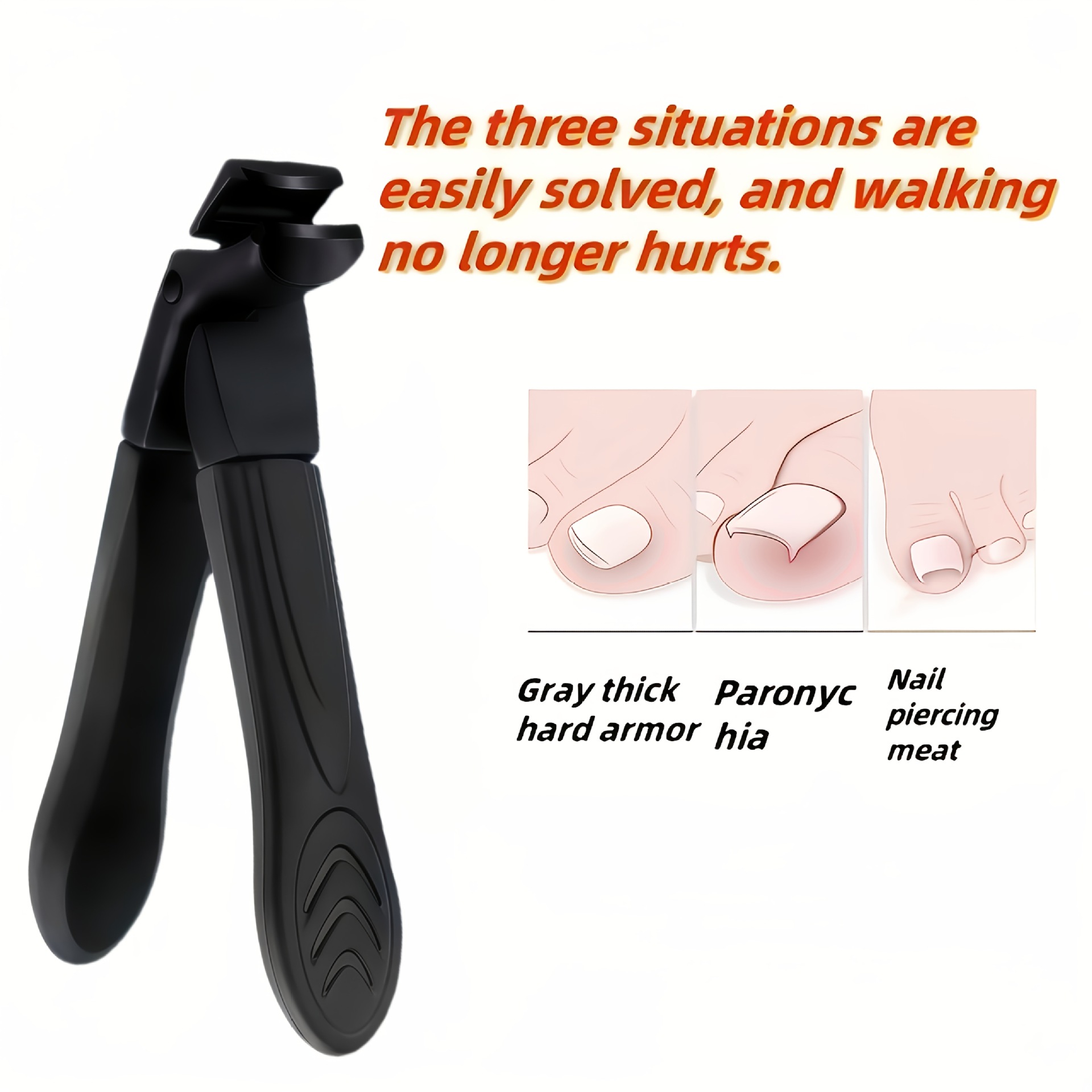 Cross-Border Curved Nail Clippers, Stainless Steel Nail Scissors, Large Opening Grip-Type Manicure Clippers, Manicure Clipper Set for Hard Nails