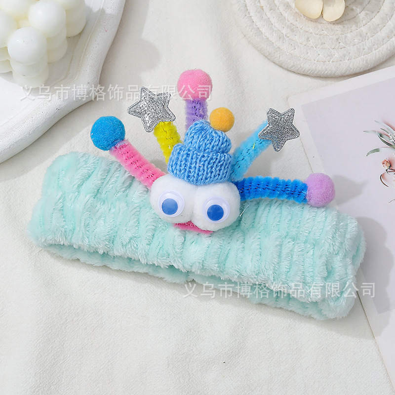 Internet celebridad antena torcida palo divertido lindo moda padre-hijo divertido venta lindo monstruo tridimensional cara lavado diadema banda para el cabello