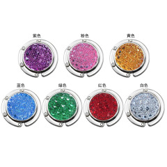 Christmas White Baby's Breath Round Foldable Hanging Bag Hook – Portable, Traceless, and Creative Metal Gift Tableside Bag Holder