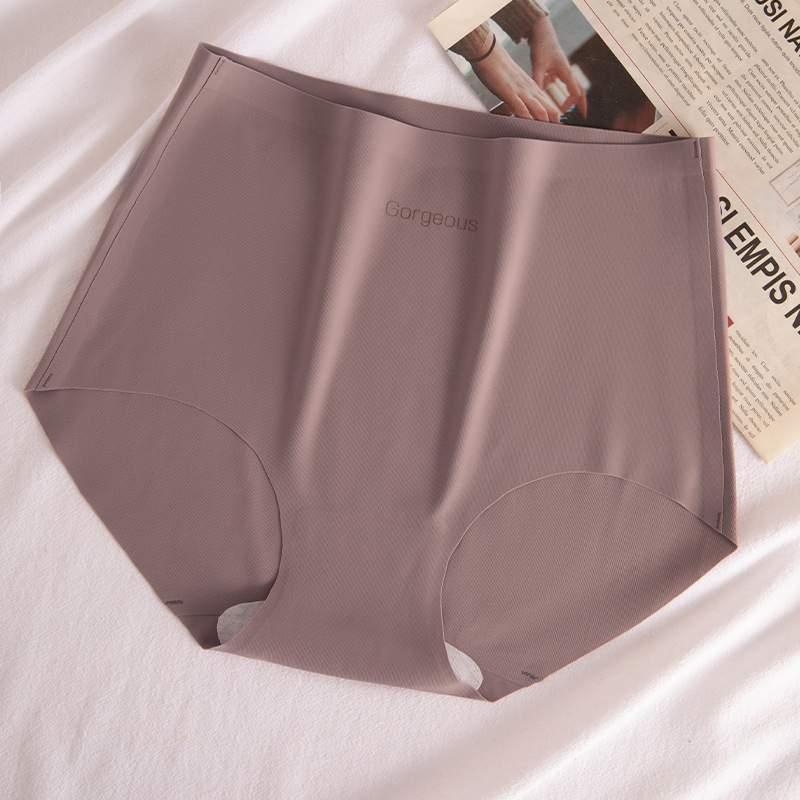 Ejercicio de yoga de cintura alta sin costuras, seda, entrepierna antibacteriana, movimiento de seda de hielo sin costuras, seda de hielo, calzoncillos sin costuras para mujer