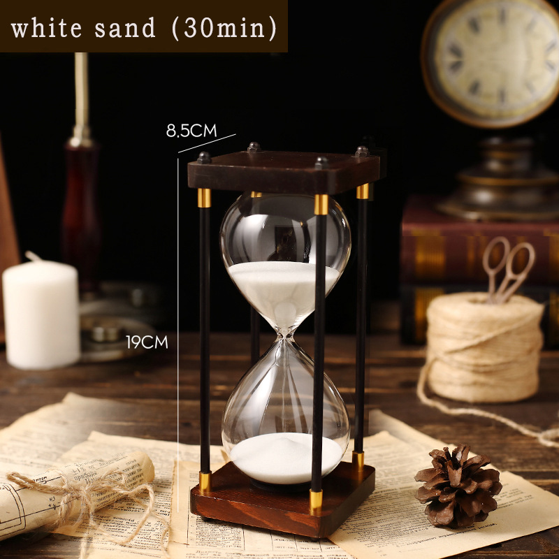 Classic Wooden Hourglass Timer For Home And Office Decoration_voghion.com