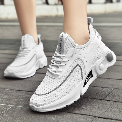 2021新款時尚休閑情侶運動鞋現貨低幫圓頭平跟單鞋前系帶鞋情侶鞋