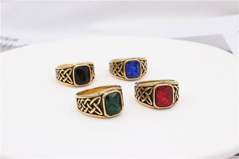 Titanium Steel Material Hip-Hop Square Titanium Steel Men's Rings