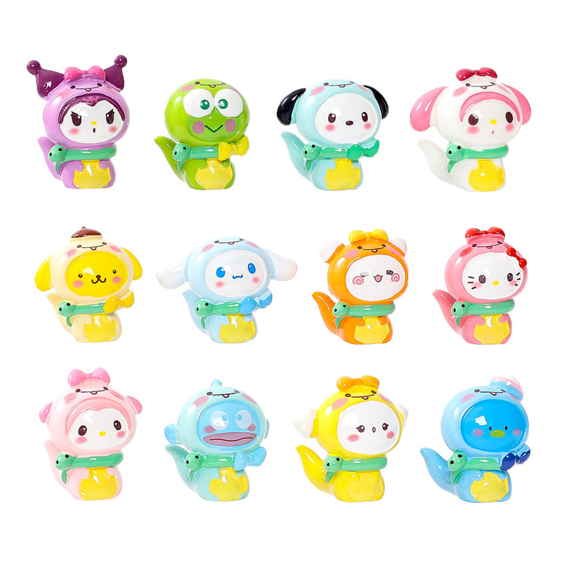 かわいいサンリオキャラクターのミニフィギュア、オフィスデスク用小物、樹脂工芸品、ブラインドボックスアクセサリー卸売|undefined