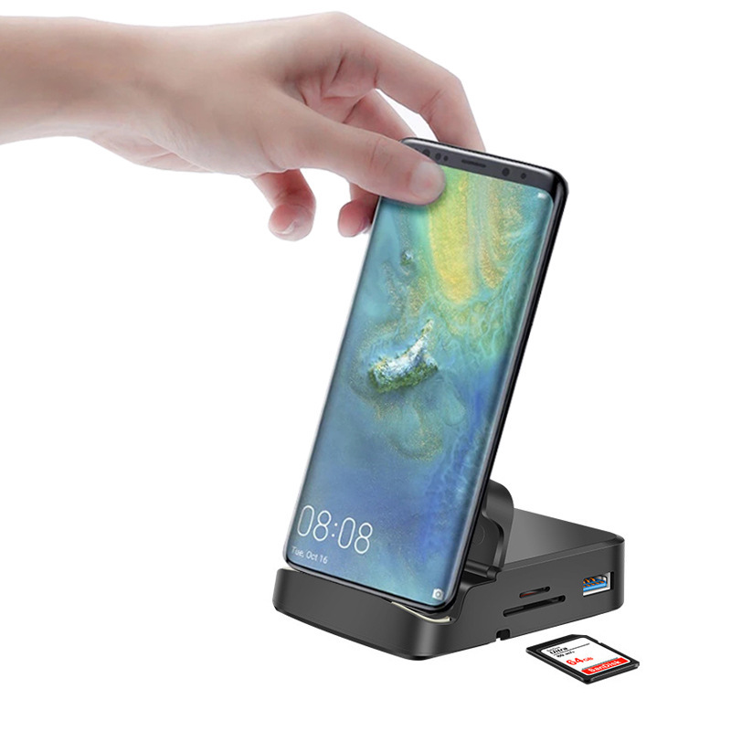 The eight-in-one type-c docking station base is suitable for usb-c to hdmi expansion sd/tf reading card pd charging