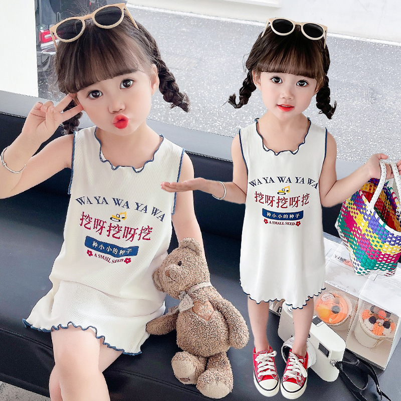 Niñas 2026 vestido de bebé vestido chaleco de niños vestido de moda estilo extranjero lindo estilo coreano ropa casera moda