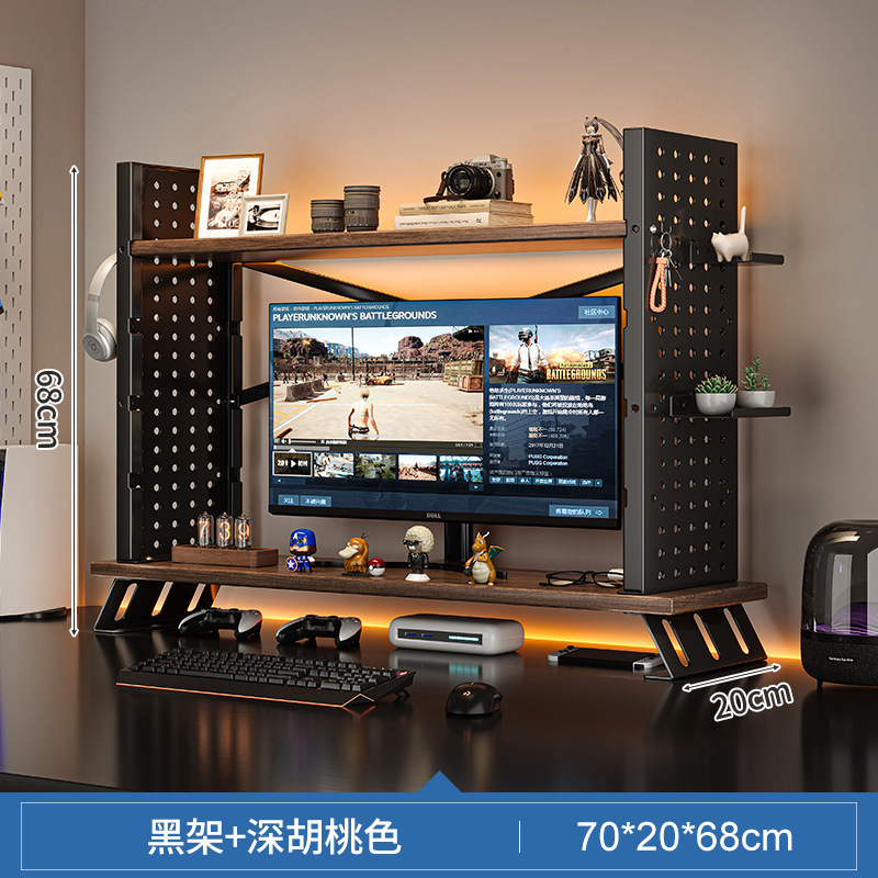 Estante de escritorio, tablero de agujero de escritorio, estante de almacenamiento multicapa, estante de escritorio para el hogar, estante de aumento de computadora simple moderno