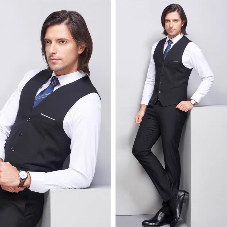 Comercio exterior chaleco chaleco para hombres estilo coreano delgado chaleco de una sola pieza de negocios ocio primavera y otoño vestido de padrino profesional