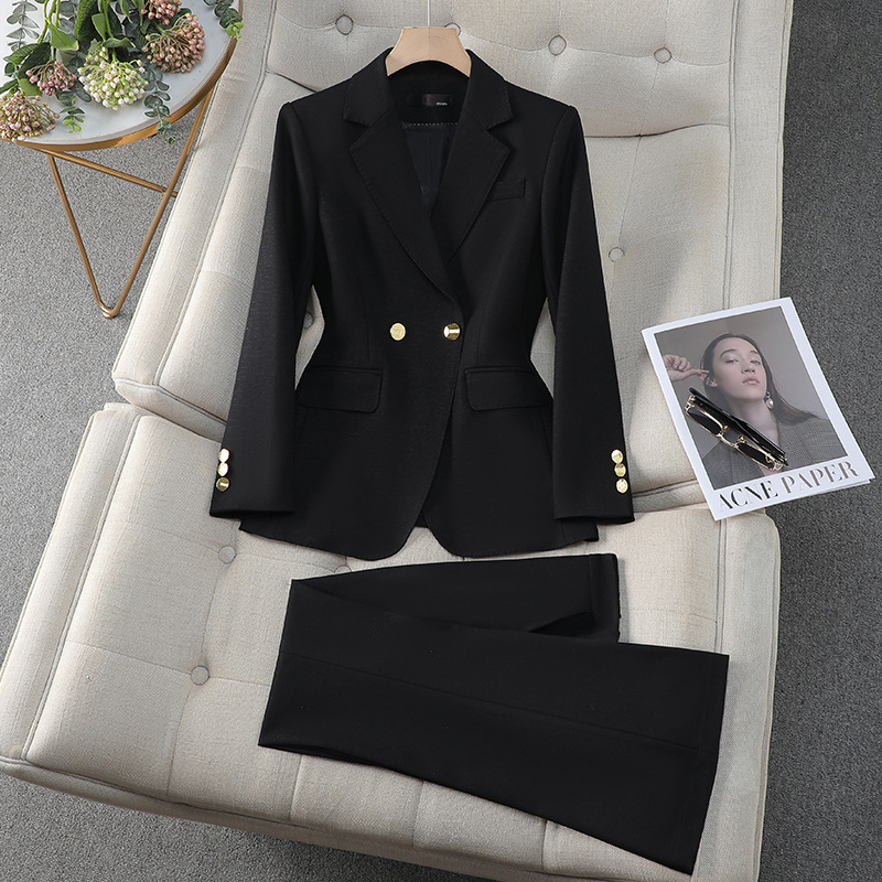 浅蓝色西装套装女2025秋季新款气质女神范正装高端职业小西服外套|undefined