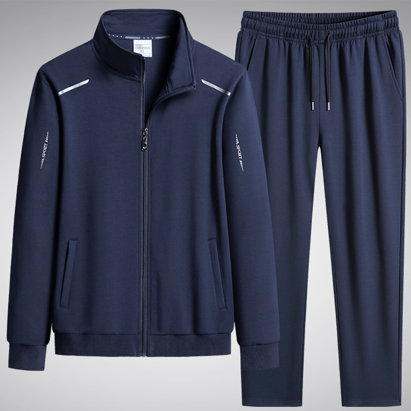 Trajes casuales de algodón transfronterizos primavera y otoño hombres nuevos suéter suelto de mediana edad hombre de cuello grande ropa deportiva