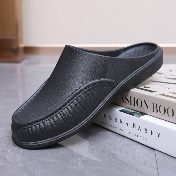 Men's Half-Pack Chef Work Shoes Non-Slip Casual Waterproof Non-Slip Oil-Resistant Men's Slippers Loose Version Kitchen Wholesale Shoes