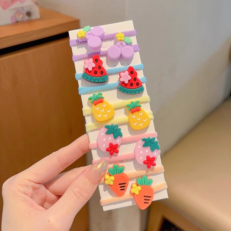 Dibujos animados para niños lindo pulgar lazo para el cabello bebé no daña el cabello cuerda alta elástico banda elástica cuerda para el cabello accesorios para el cabello