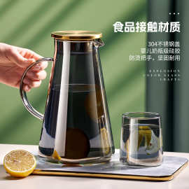3EW1冷水壶玻璃耐高温凉水杯果茶壶大容量冰水壶凉茶壶套装家用凉
